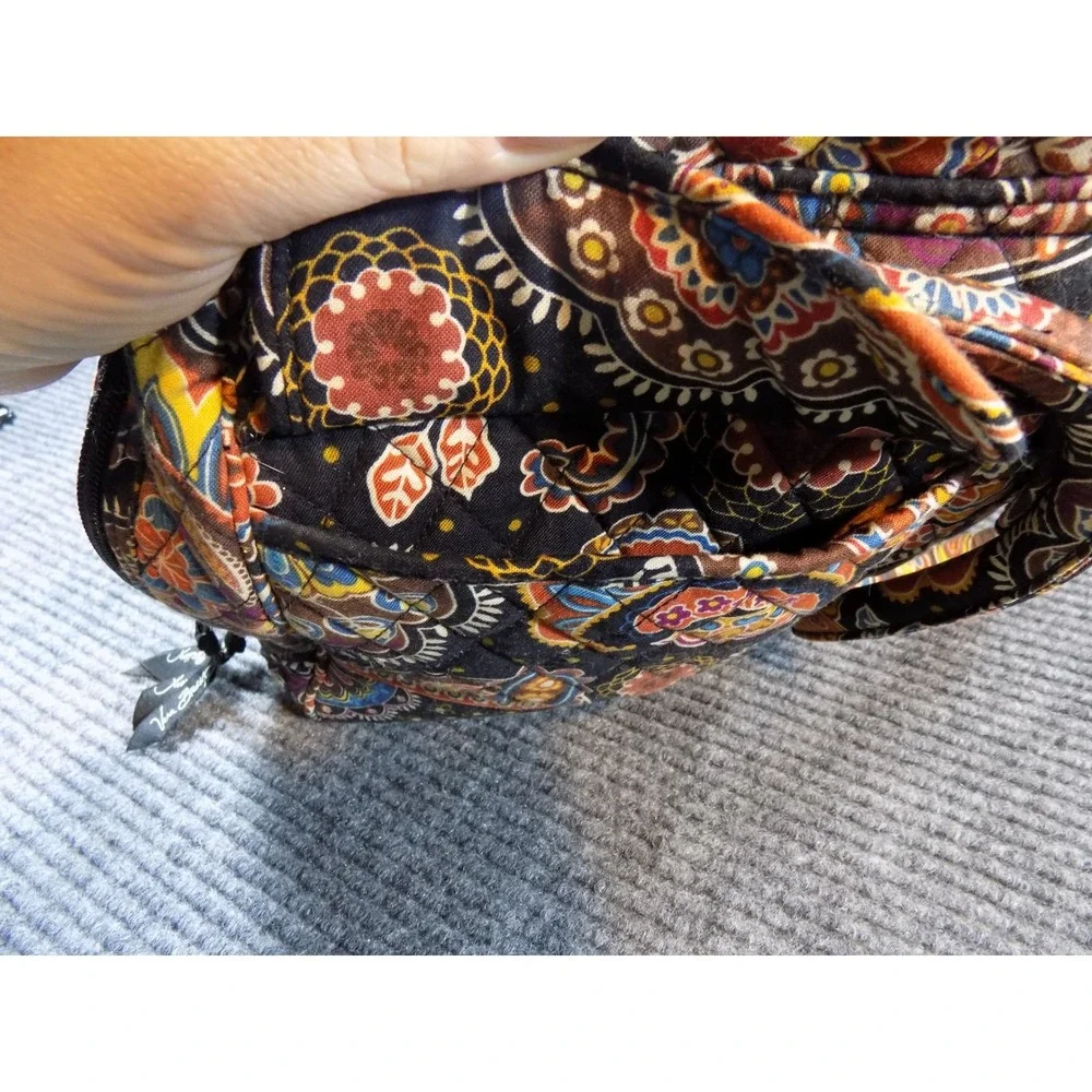 Vera Bradley Kensington Bowler Bag Blue Paisley Quilted Cotton Satchel Handbag